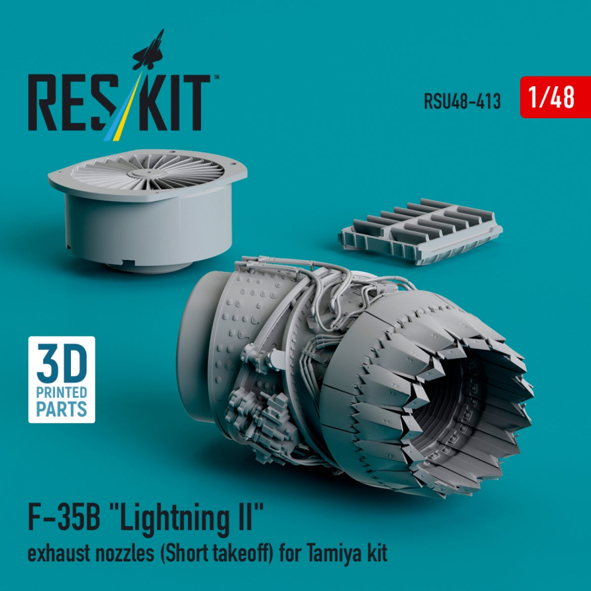 RESKIT RSU48-0413 F-35B &amp;quot;Lightning II&amp;quot; exhaust nozzle (Short takeoff) for Tamiya kit (3D printed) 1/48