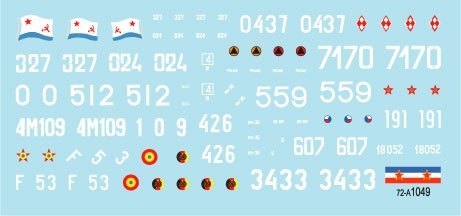 Star Decals 72-A1049 T-55A Cold War. Soviet (Army and Naval Infantry), Poland, Hungary, Jugoslavia, Czechoslovakia, Germany-DDR and Romania. 1/72 – image 3