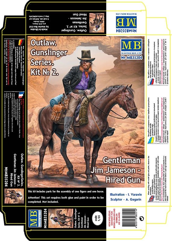 Master Box 35204 Outlaw. Gunslinger #2: Gentleman Jim Jameson Hired Gun 1/35 – imagen 2