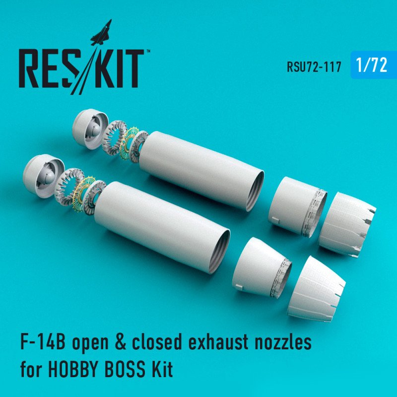 RESKIT RSU72-0117 Buses d'échappement ouvertes et fermées pour F-14 B/D (Hobby Boss 1/72)
