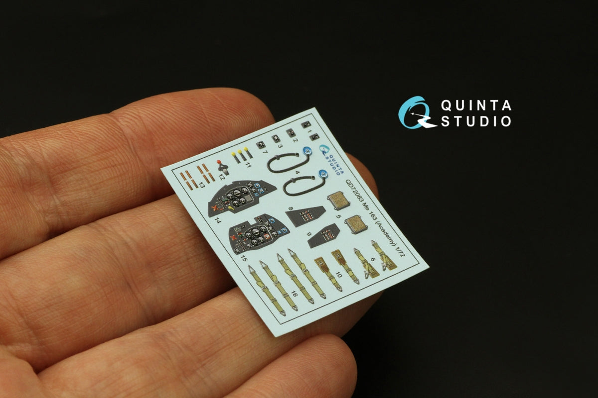 Quinta Studio QD72083 Me 163 3D-Printed &amp;amp; colored Interior on decal paper (Academy) 1/72 – Bild 5