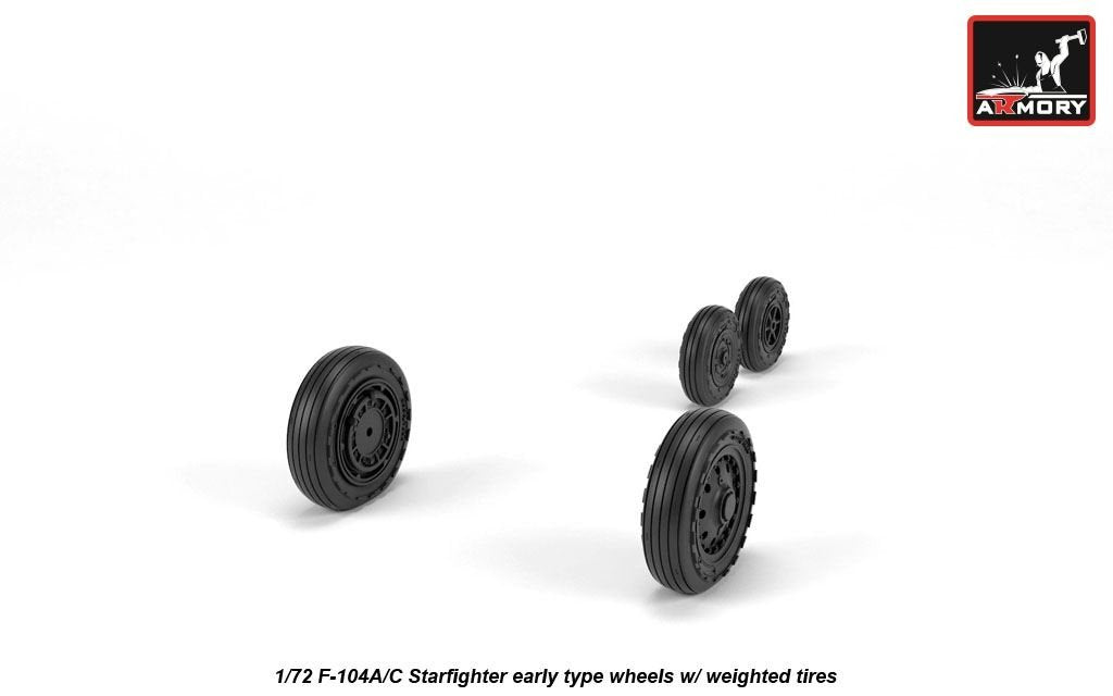 Armory Models AW72320 F-104A/C Starfighter wheels, w/ optional nose wheels, weighted 1/72 – image 4