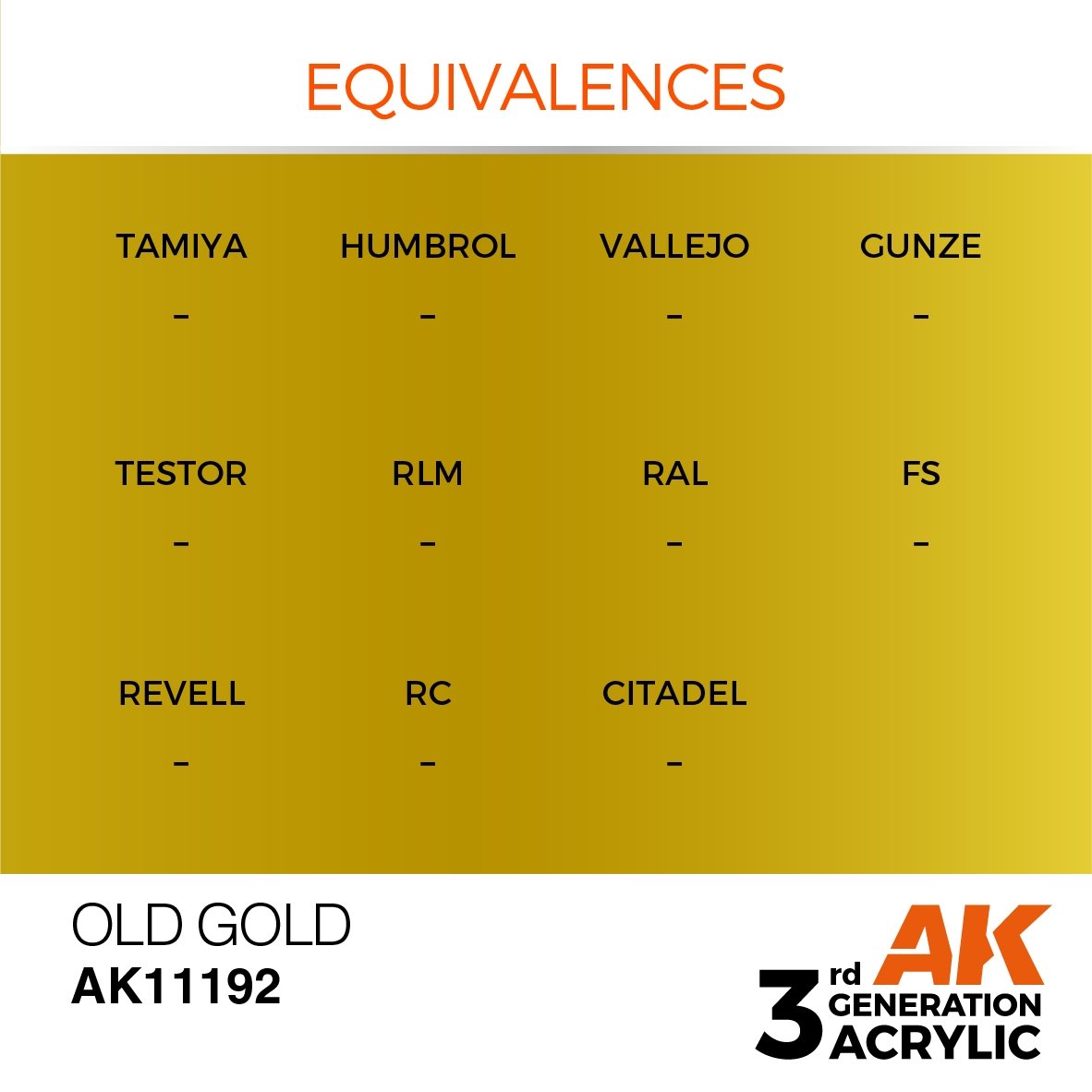 AK Interactive AK11192 OLD GOLD – METALLIC 17ml – Bild 3