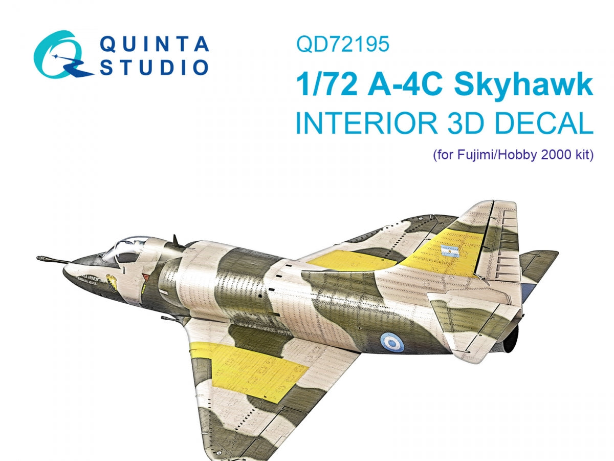 Intérieur imprimé en 3D et coloré sur papier décalcomanie Quinta Studio QD72195 A-4C (Fujimi/Hobby 2000) 1/72