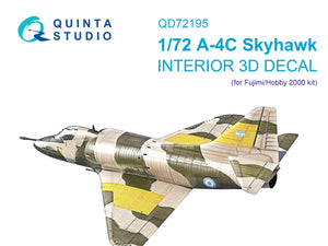 Quinta Studio QD72195 A-4C 3D-Printed &amp;amp; colored Interior on decal paper (Fujimi/Hobby 2000) 1/72