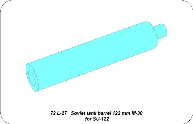 Aber 72L-27 Barrel 122 mm M30 for SU-122 / Soviet tank barrel 122mm M30 for SU-122 1/72 – Bild 3