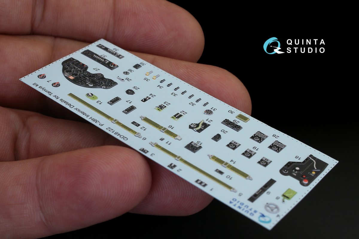 Quinta Studio QD48122 P-38H 3D-Printed &amp;amp; colored Interior on decal paper (for Tamiya kit) 1/48 – immagine 2