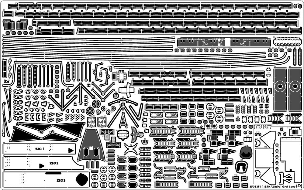 Pontos 35033F1 ADMIRAL GRAF SPEE 1939 Detail Up Set 1/350 – obrázek 13