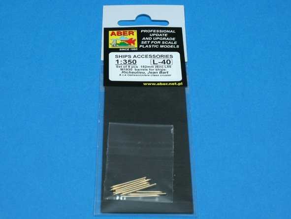Aber 350L-40 Set of 9 pcs 152mm barrels for ships Richeulieu, Jean Bart, La Galissonniere clas crusier 1/350 – zdjęcie 5