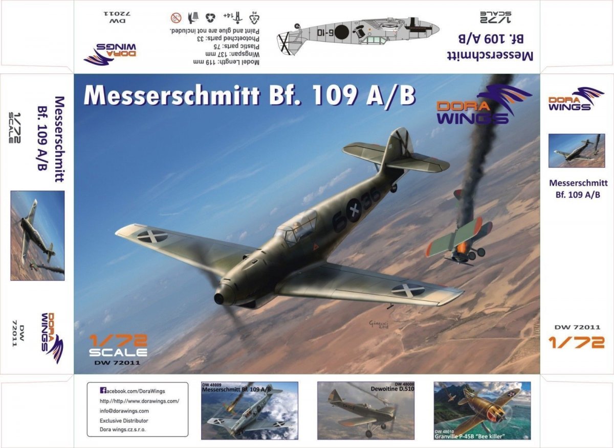 Dora Wings 72011 Bf 109 A/B Legion Condor 1/72 – image 2