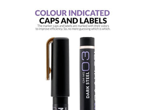 Gaahleri GM-MS03 Metallic Series Markers Dark Steel