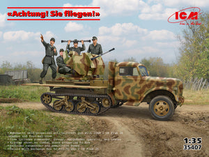 ICM 35407 Achtung! Sie fliegen! (Sd.Kfz.3b with 2 cm Flak 38 and crew) 1/35