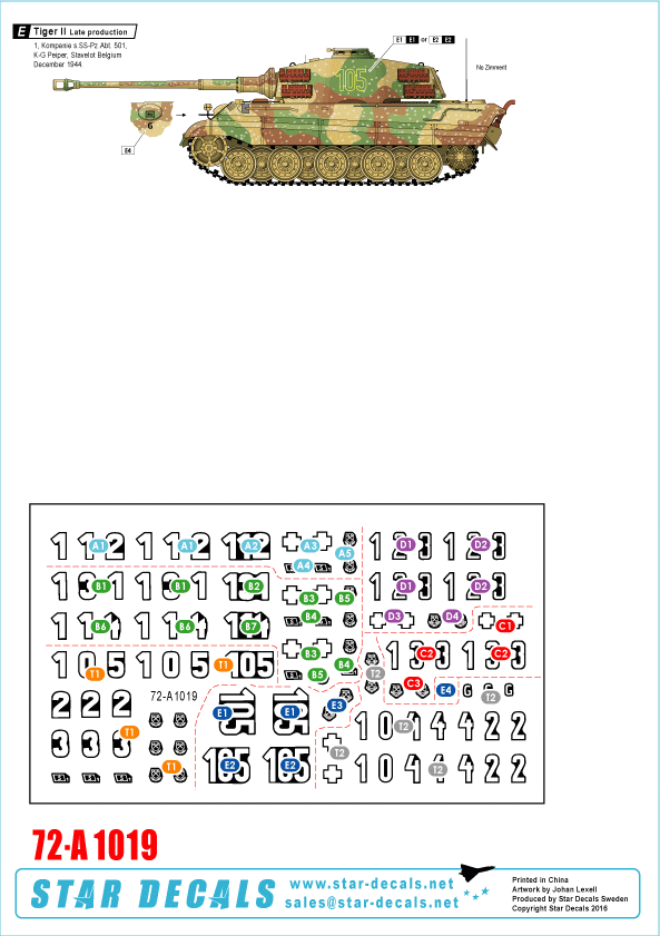 Star Decals 72-A1019 Western Front Tigers #1 1/72 – immagine 2