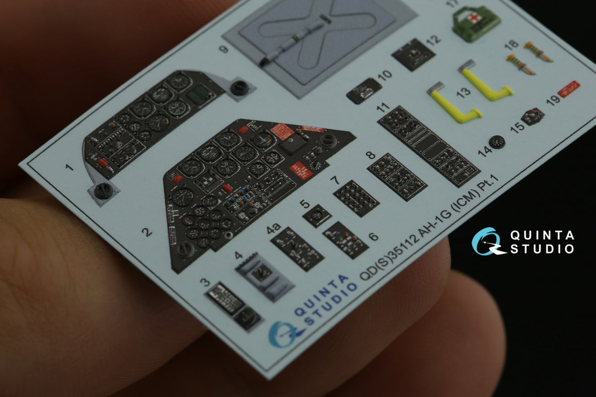 Quinta Studio QD35112 AH-1G Cobra 3D-Printed &amp;amp; colored Interior on decal paper (ICM) 1/35 – image 7