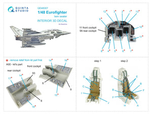 Quinta Studio QD48307 Eurofighter twin seater 3D-Printed colored Interior on decal paper (Revell) 1/48 – image 2