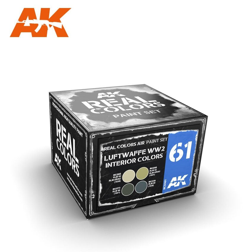 AK Interactive RCS061 LUFTWAFFE WW2 COULEURS INTÉRIEURES ENSEMBLE 4x10ml