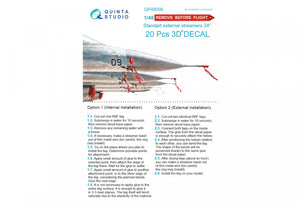 Quinta Studio QP48006 &amp;quot;Remove Before Flight&amp;quot; standard external streamer 24&amp;quot;, 20 Pcs 1/48 – immagine 10
