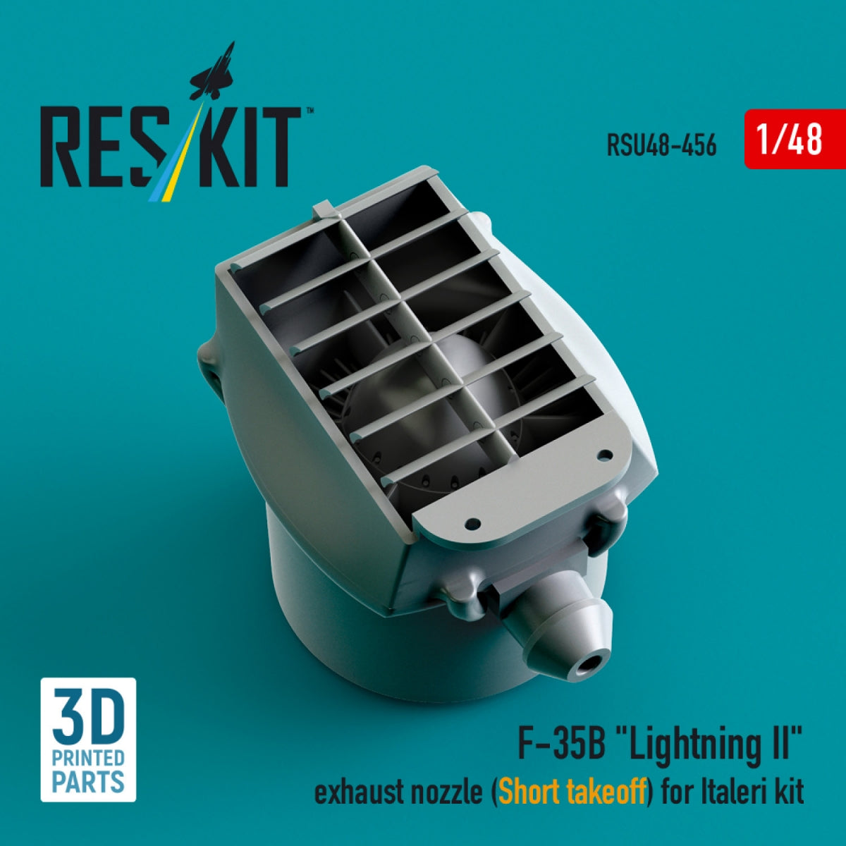 RESKIT RSU48-0456 Tuyère d&amp;#39;échappement F-35B « Lightning II » (décollage court) pour maquette Italeri (impression 3D) au 1/48 – image 2