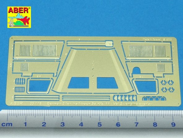 Aber 35116 SD.Kfz. 11 Vol.2 additional set of sunblinds and engine hood (AFV) (1/35) – image 2