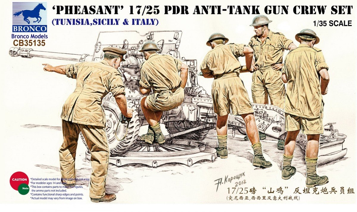 Bronco CB35135 Pheasant 17/25pdr Anti-Tank Gun Crew Set (1/35)