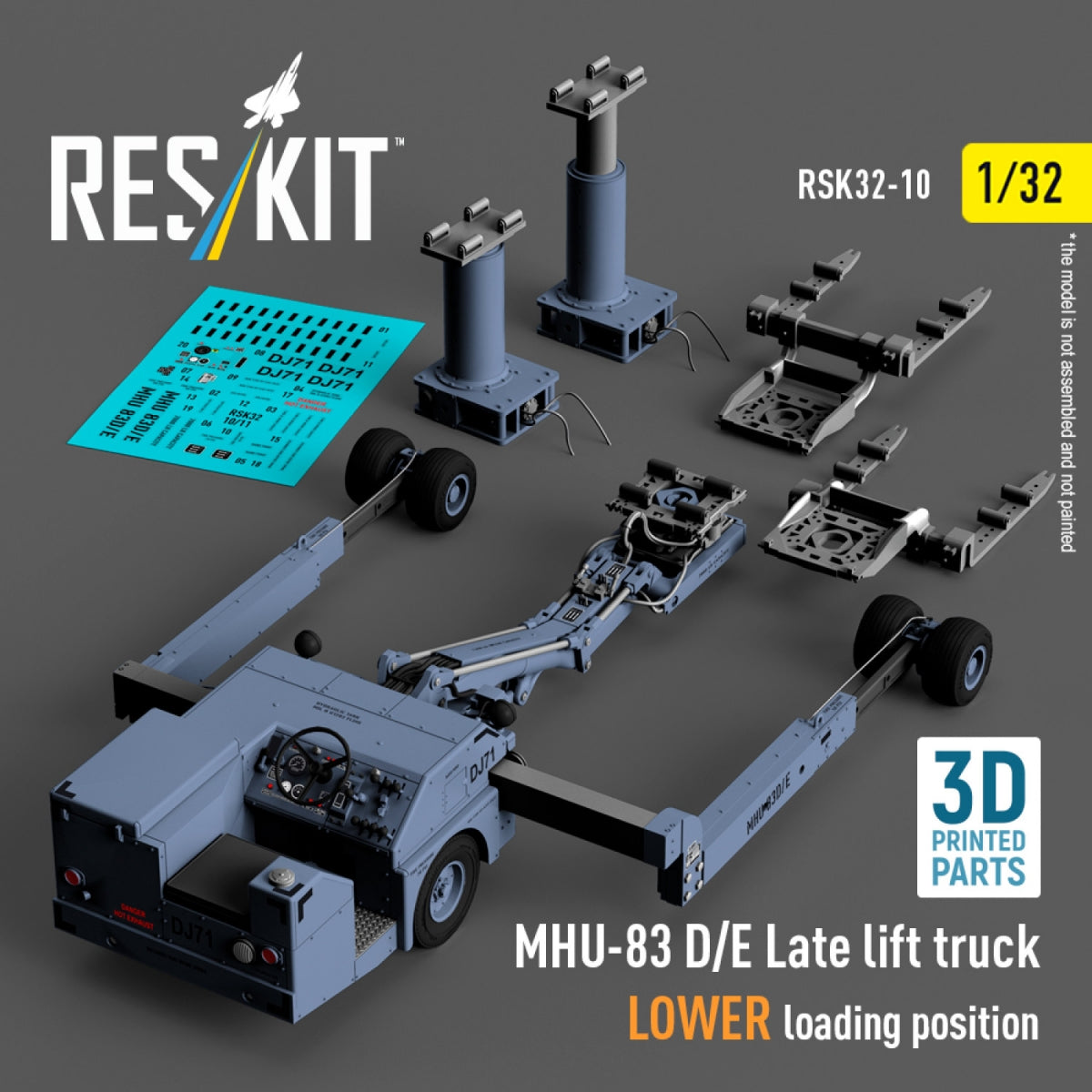 RESKIT RSK32-0010 MHU-83 D/E Late lift truck LOWER loading position (3D Printed model kit) 1/32 – image 3