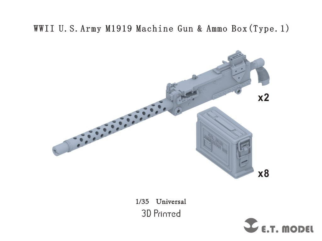 ET Model P35-221 WWII USArmy M1919 Machine Gun Ammo Box Type.1 1/35