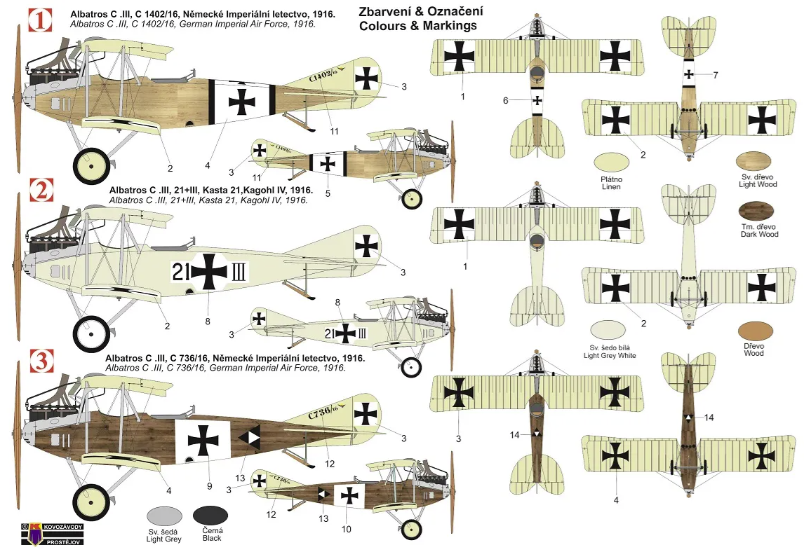 Kovozavody Prostejov KPM0344 Albatros C.III 1/72 – obrázek 2