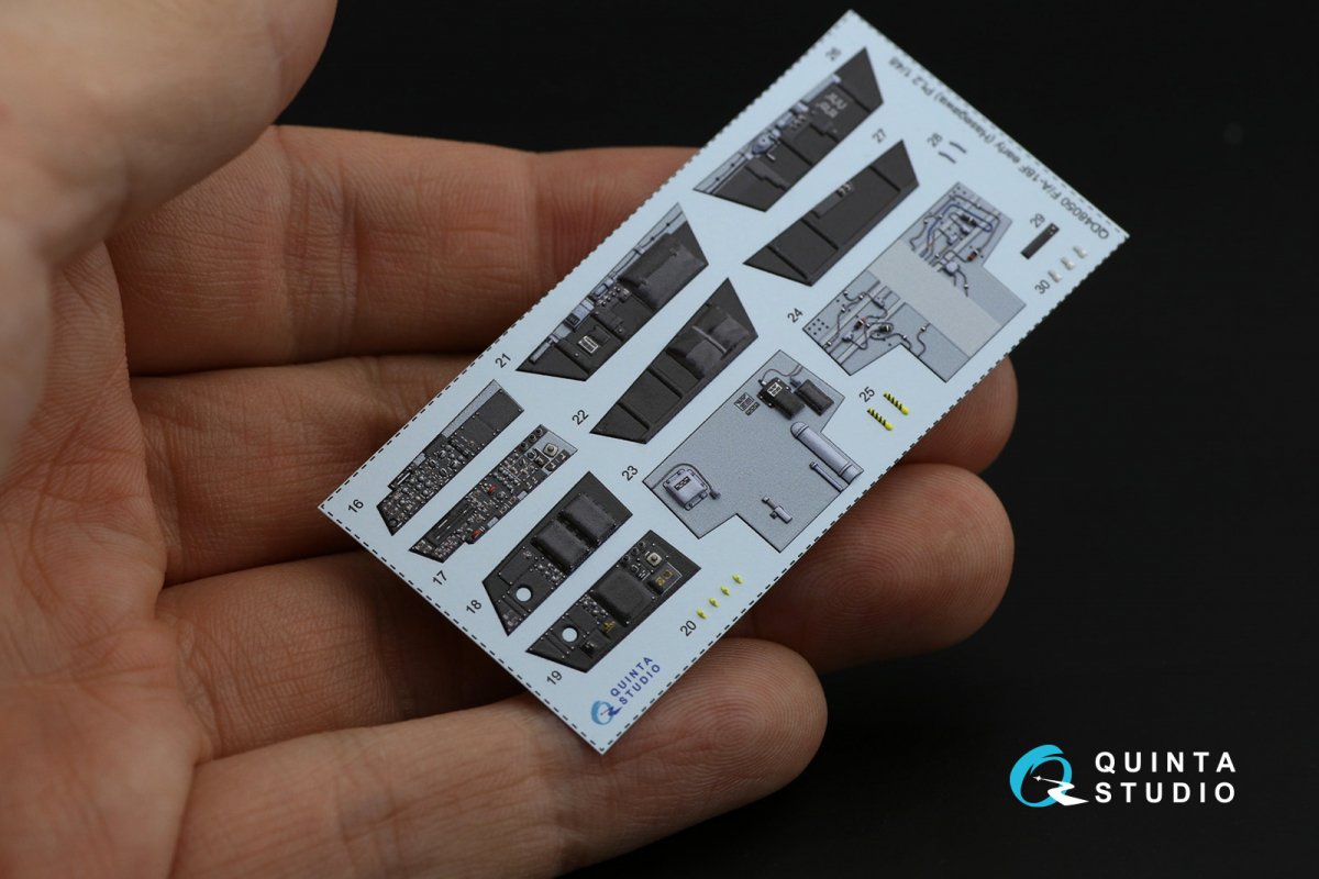 Quinta Studio QD48050 F/A-18F early 3D-Printed &amp;amp; colored Interior on decal paper (Hasegawa) 1/48 – obrázek 6