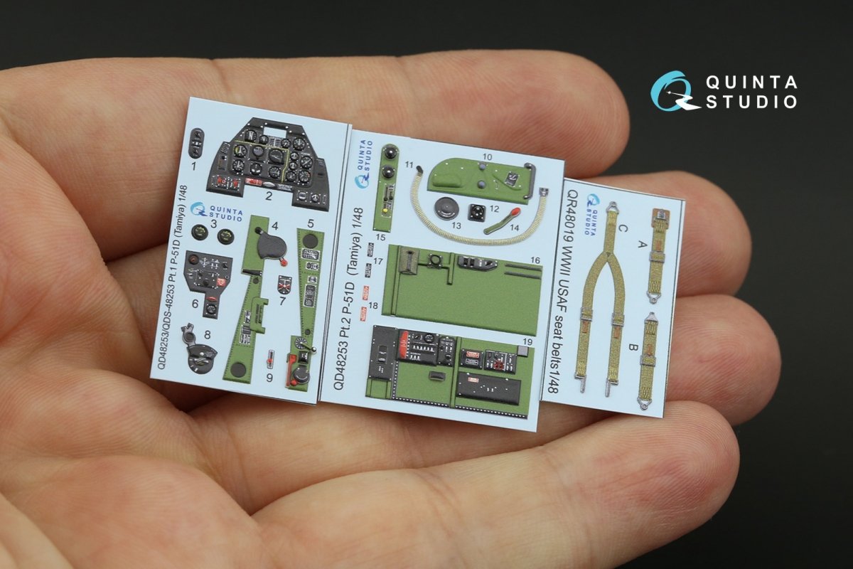 Quinta Studio QD48253 P-51D 3D-Printed &amp;amp; colored Interior on decal paper (Tamiya) 1/48 – Bild 8