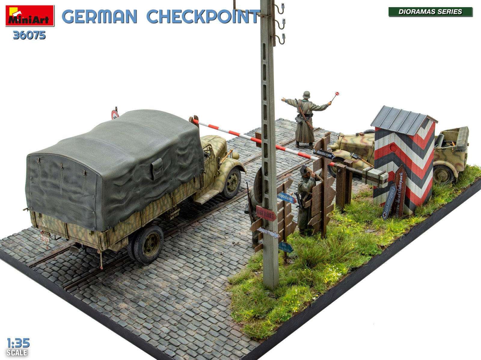 MiniArt 36075 German Checkpoint. 3t Cargo Truck 3,6-36S &amp;amp; Kfz.1 Type 170VK w/ Feldgendarmerie. Big Set 1/35 – Bild 7