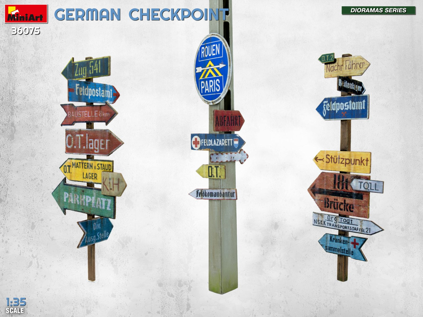 MiniArt 36075 German Checkpoint. 3t Cargo Truck 3,6-36S &amp;amp; Kfz.1 Type 170VK w/ Feldgendarmerie. Big Set 1/35 – Bild 43