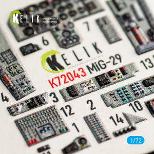 KELIK K72043 MIG-29 FULCRUM-A 9-12 INTERIOR 3D DECALS FOR GWH KIT 1/72 – obrázek 3