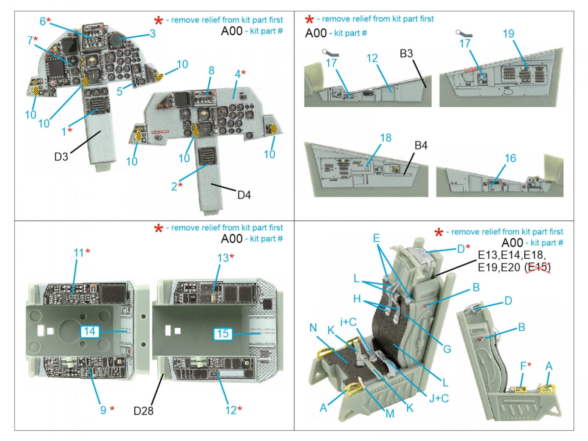 Quinta Studio QD48415 F-15D 3D-Printed colored Interior on decal paper (Academy) 1/48 – image 2