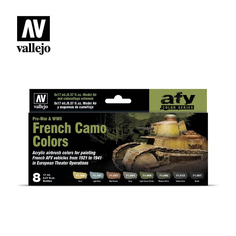 Vallejo 71644 French Camo Colors Pre-War &amp;amp; WWII 8 x 17 ml