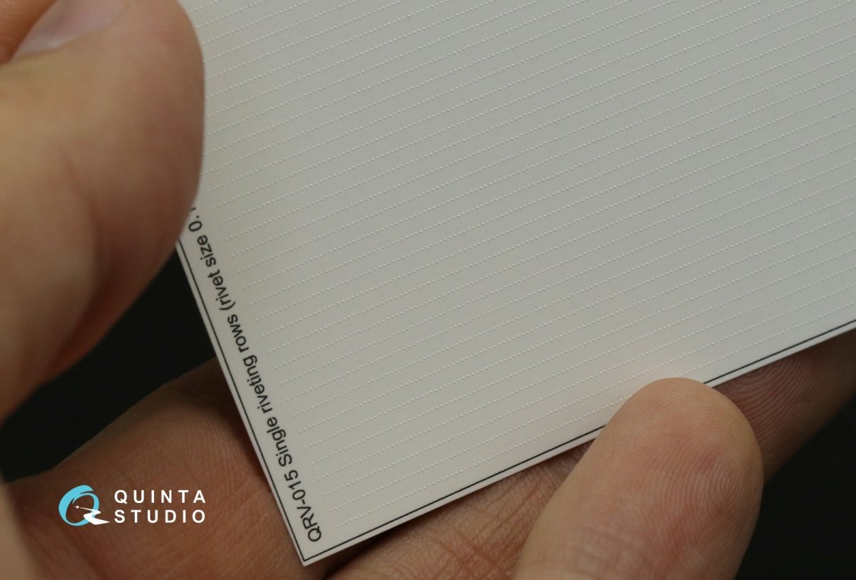 Quinta Studio QRV-015 Single riveting rows (rivet size 0.10 mm, gap 0.4 mm, suits 1/72 scale), White color, total length 6.7 m/22 ft – immagine 6