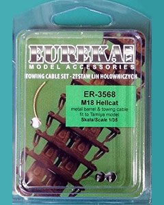 Eureka XXL ER-3568 Metal barrel &amp; towing cable for M18 Hellcat (Tamiya) 1/35