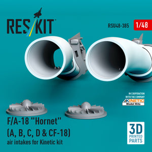 RESKIT RSU48-0385 F/A-18 &amp;quot;Hornet&amp;quot; (A, B, C, D &amp;amp; CF-18) air intakes for Kinetic kit (3D Printed) 1/48 – obrázek 2