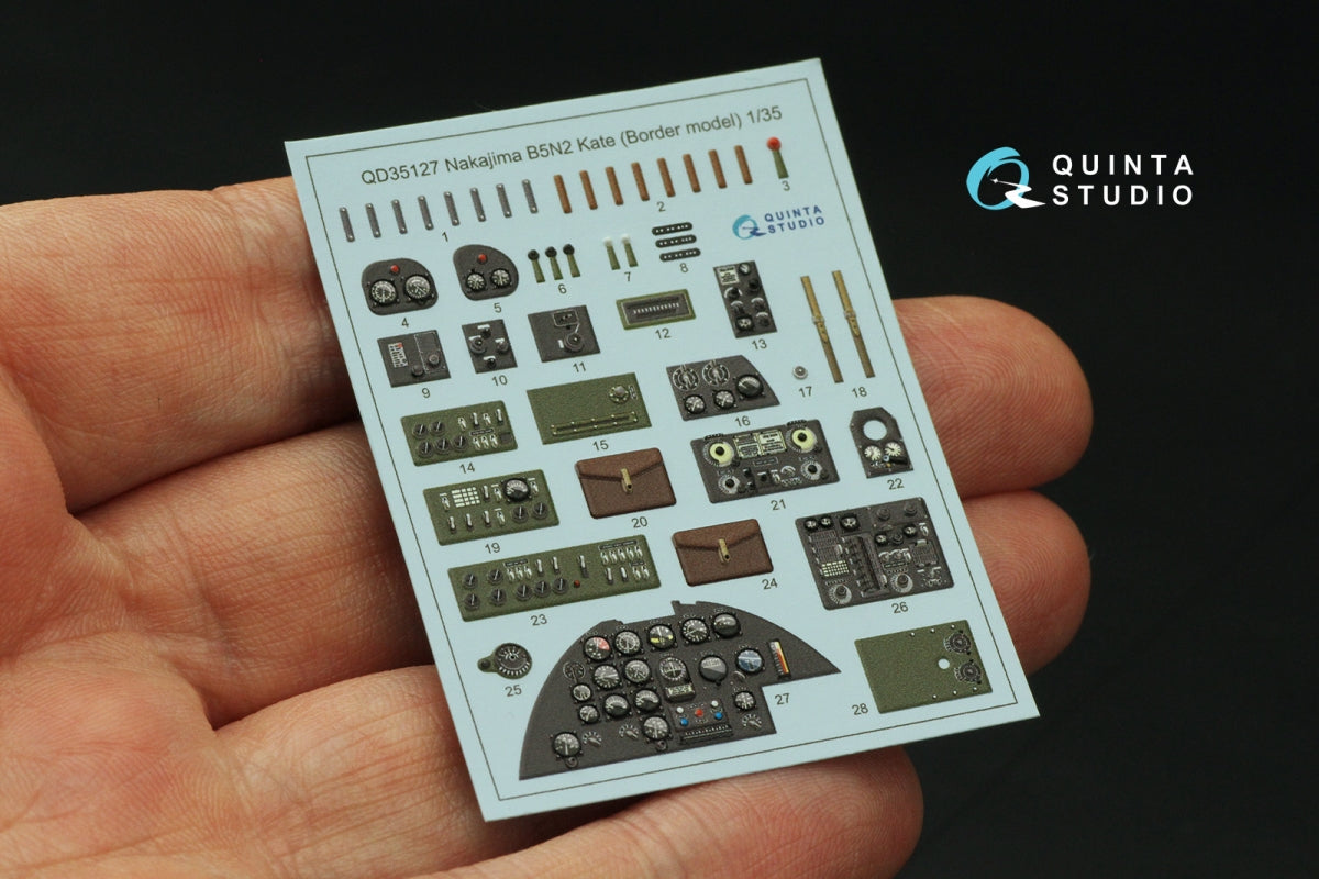 Quinta Studio QD35127 Nakajima B5N2 Kate 3D-Printed colored Interior on decal paper (Border Model) 1/35 – image 4