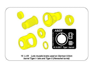 Aber 16L-09 Late muzzle brake for the barrel used on the late version of the Tiger I, King Tiger tank (Henschel turret) / Late muzzle brake used on German 8.8cm barrel Tiger I- late and Tiger II (Henschel turret) 1/16 – image 17