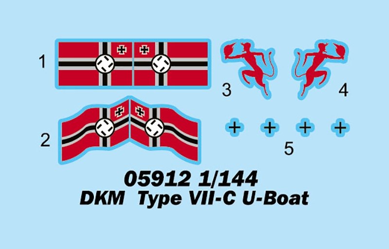 Trumpeter 05912 DKM Type VII-C U-Boat 1/144 – image 3