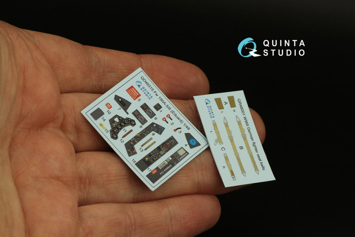 Quinta Studio QD48315 Fw 190A-5/6 3D-Printed &amp;amp; colored Interior on decal paper (Eduard) 1/48 – image 6