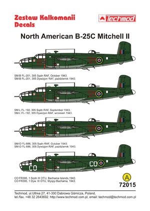 Techmod 72015 - North American B-25C Mitchell II 1/72 – obrázek 2