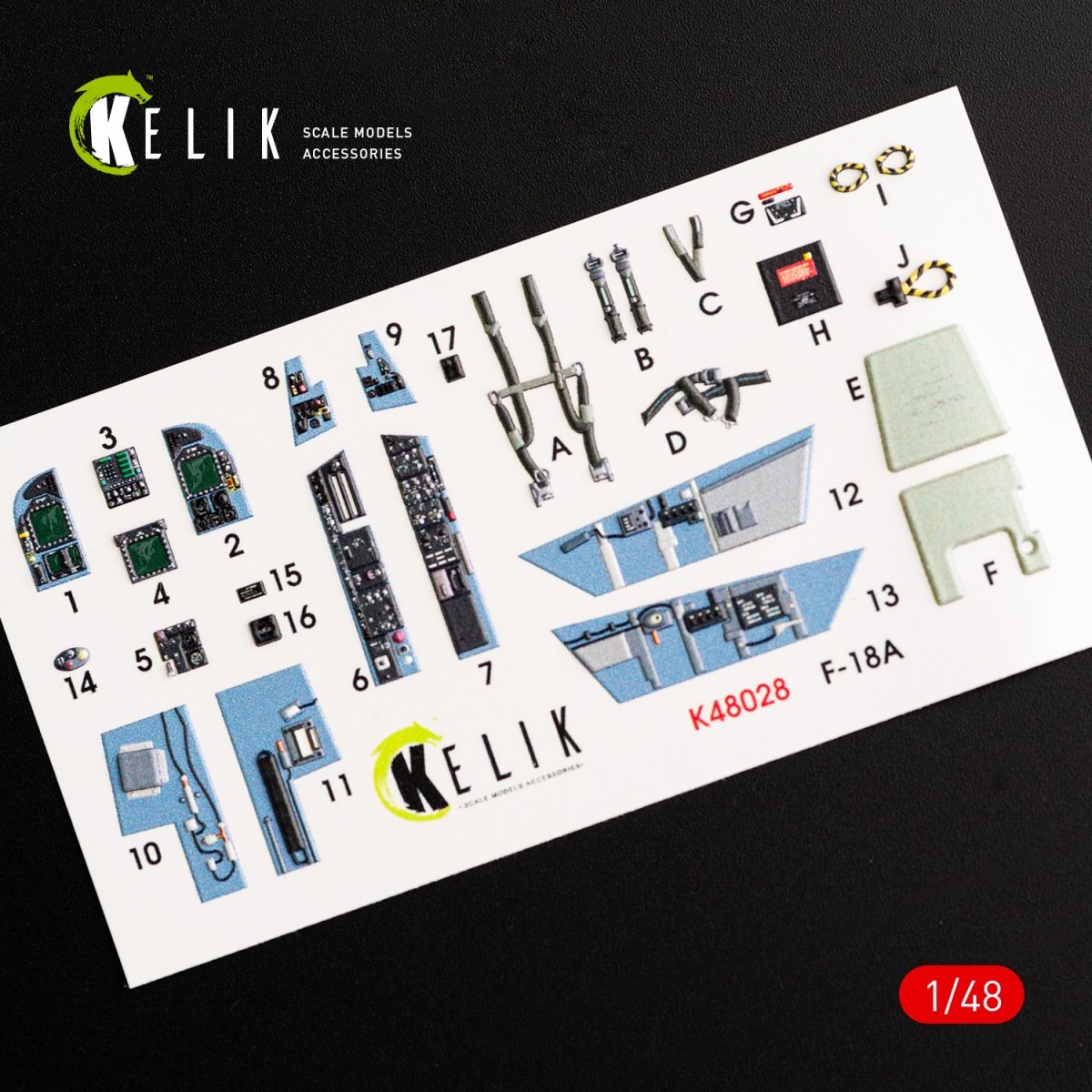 KELIK K48028 F/A-18A &amp;quot;HORNET&amp;quot; INTERIOR 3D DECALS FOR KINETIC KIT 1/48 – image 2