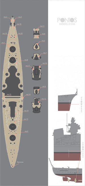 Pontos 35014WD1 DKM Tirpitz Wooden Deck set 1/350 – Bild 3