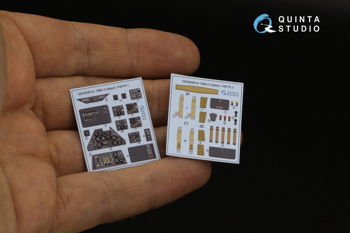 Quinta Studio QD48289 Ar 196A-3 3D-Printed &amp;amp; colored Interior on decal paper (Italeri) 1/48 – image 3