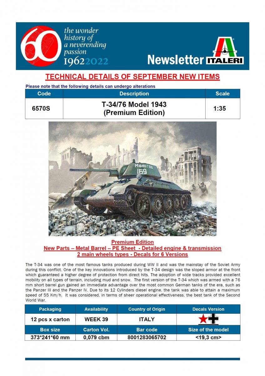 Italeri 6570 T-34/76 mod. 1943 1/35 – obrázek 2
