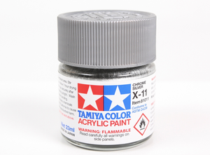 Tamiya 81011 Acrylic X-11 Chrome Silver 23ml – immagine 2