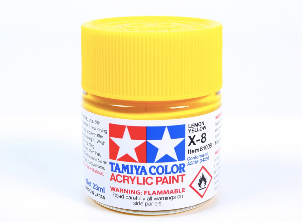 Tamiya 81008 Acrylic X-8 Lemon Yellow 23ml – image 2