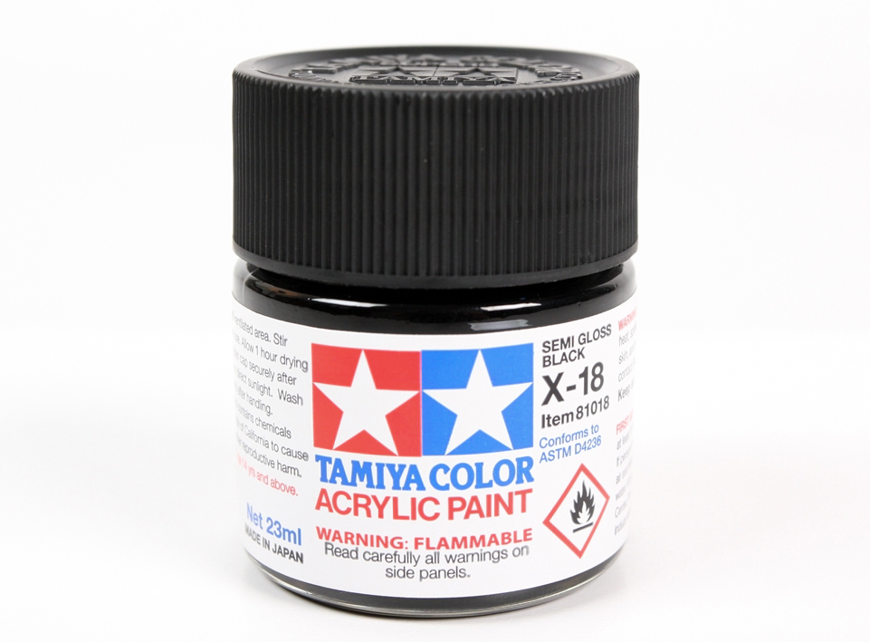 Tamiya 81018 Acryl X-18 Semi Gloss Black 23ml – image 2