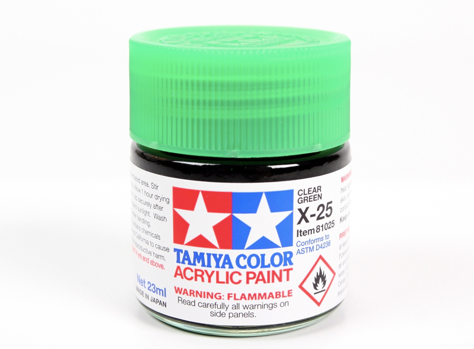 Tamiya 81025 Acrylic X-25 Clear Green 23ml – immagine 2